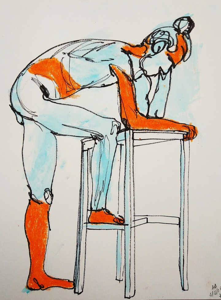 Técnica mixta experimental hilo-color