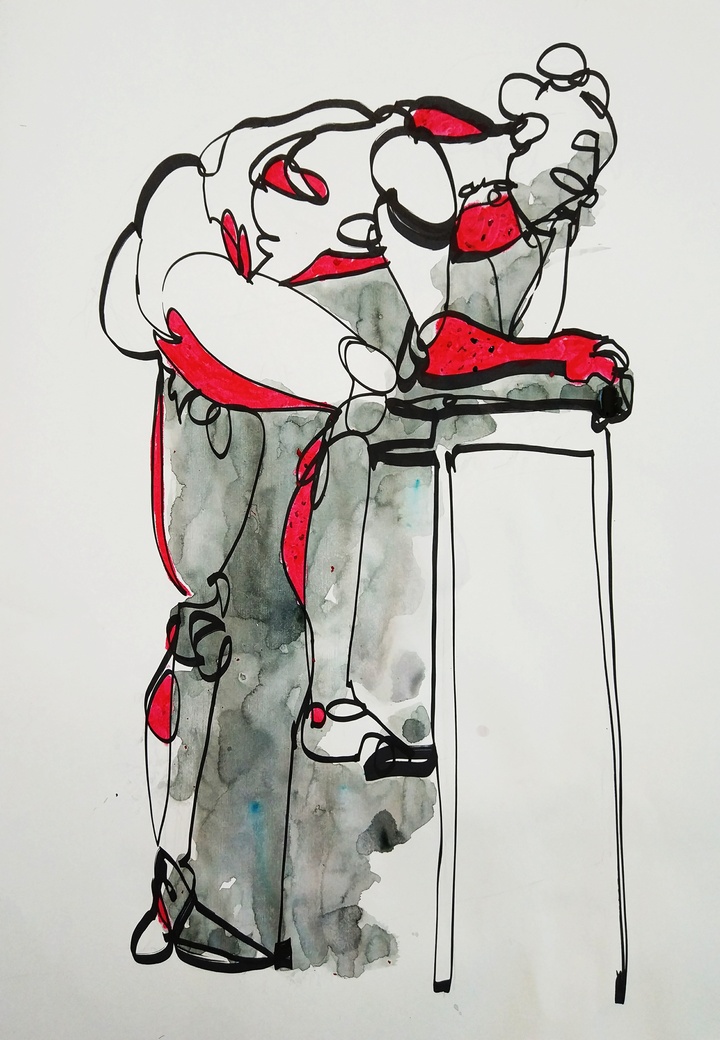 Técnica mixta experimental hilo-color