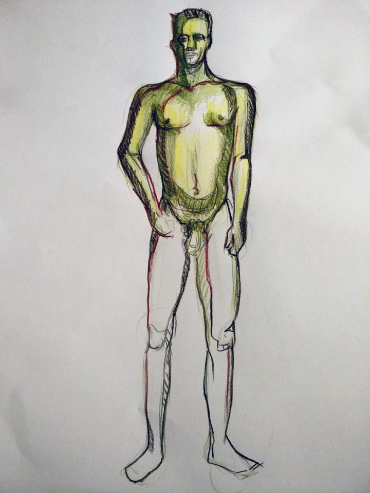 Pose de pie. Técnica libre. Anónimo