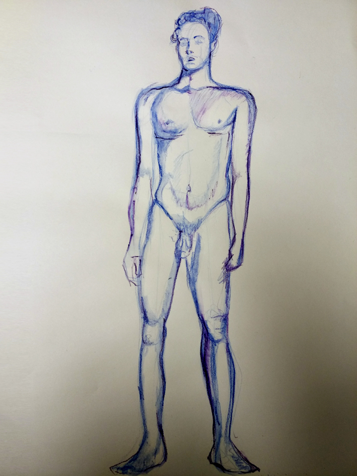 Pose de pie. Técnica libre. Anónimo