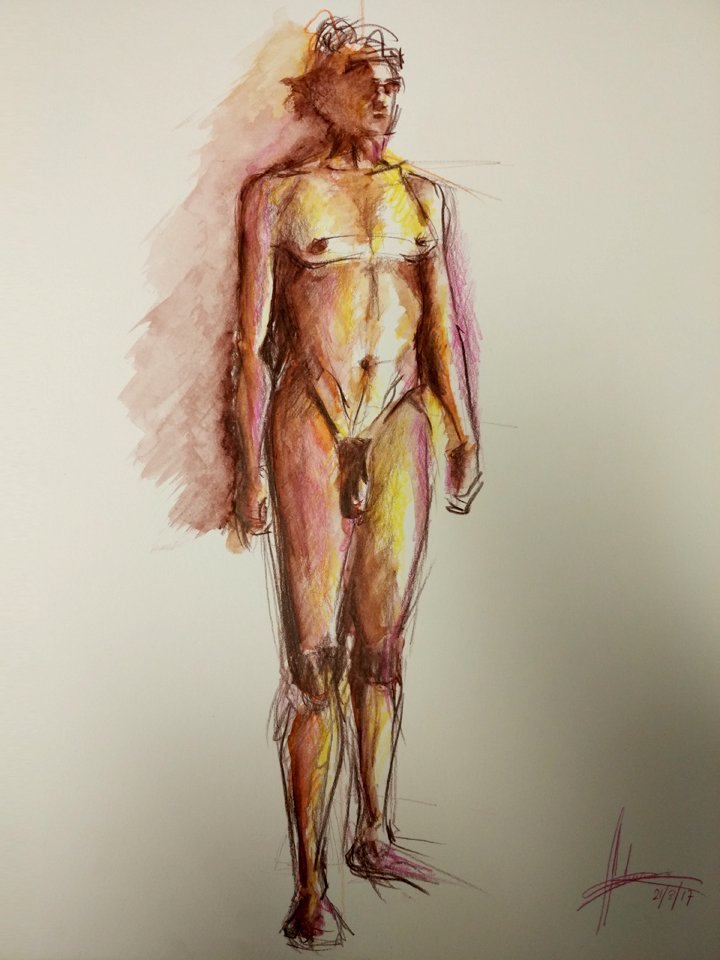 Pose de pie. Técnica libre. Anónimo