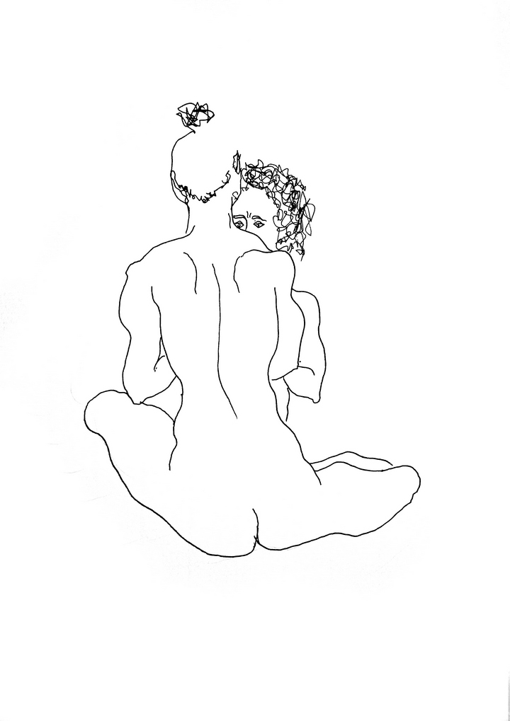 Dibujo de desnudo en linea de Javier Astarloa. Sesión con Cristina Romero.