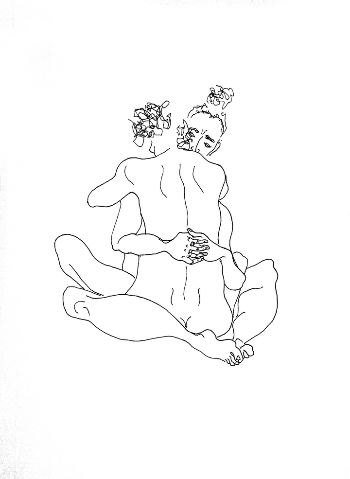 Dibujo de desnudo en linea de Javier Astarloa. Sesión con Cristina Romero.